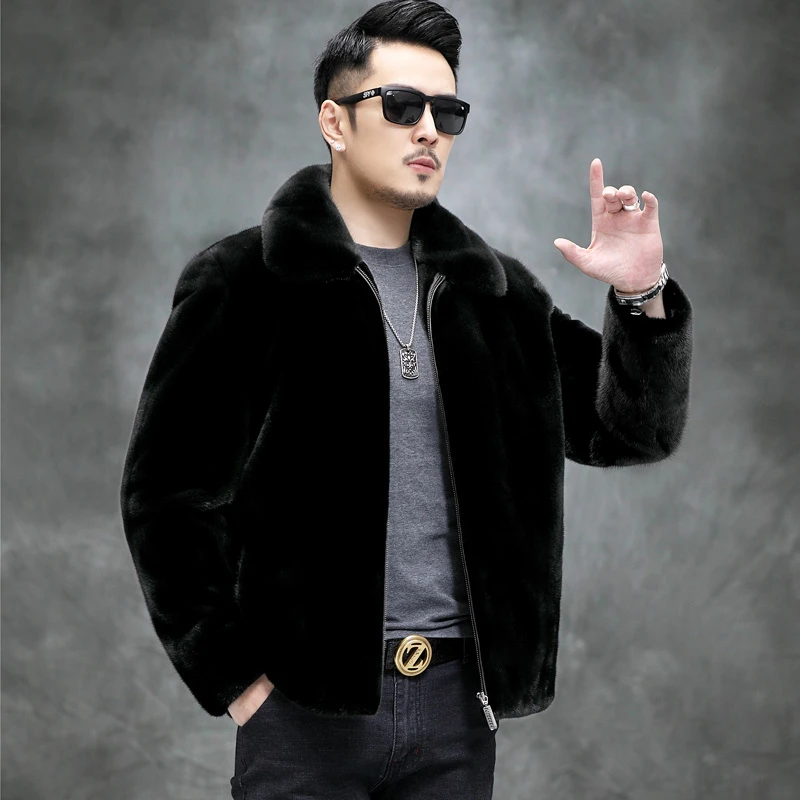 【专柜定制】海宁2024男款秋冬款外套男装帽子翻领款