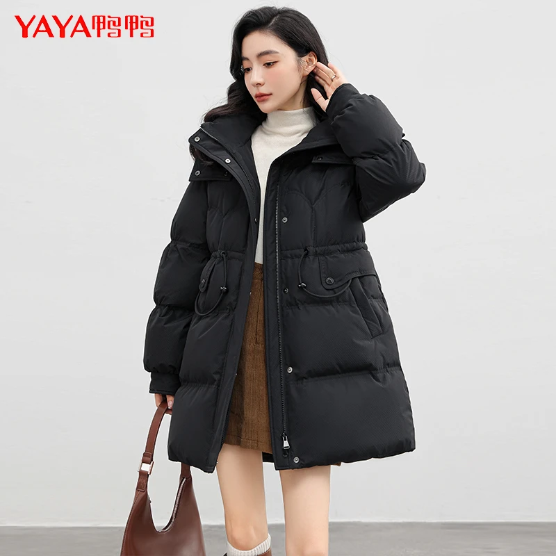 YAYA/鸭鸭韩系时尚休闲加厚中长款保暖冬季羽绒服【YE3B615643J】