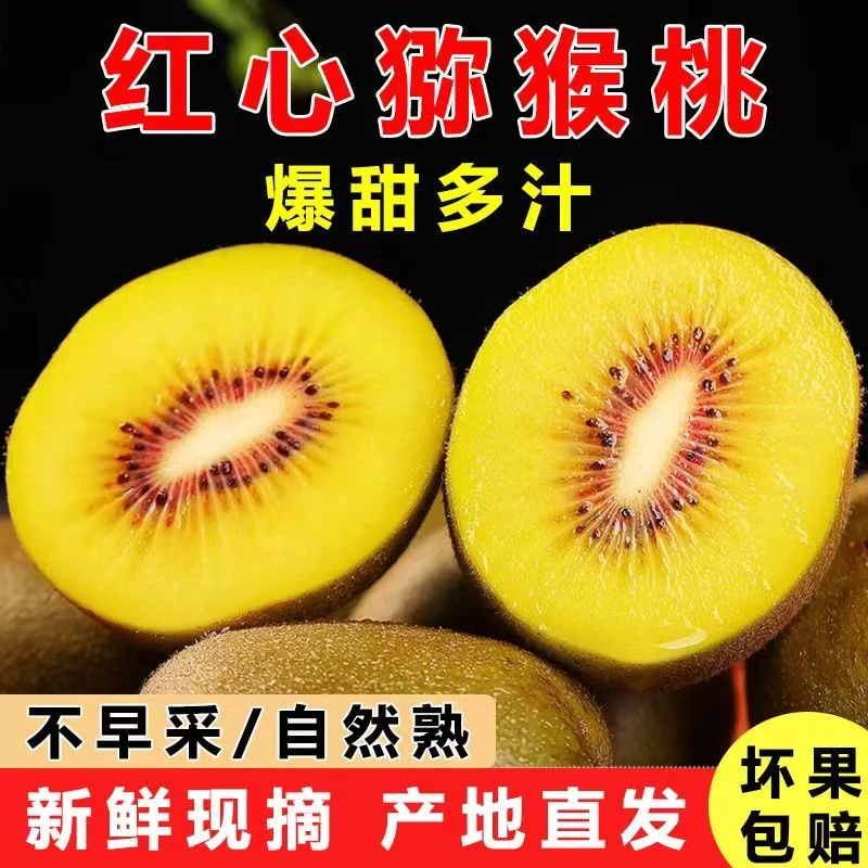 【粉丝福利】四川红心猕猴桃香甜多汁产地直发单果50-110g坏果包赔