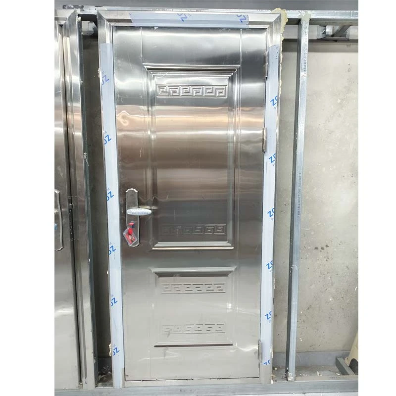 包邮现货加厚不锈钢防盗门整板压花两方格不锈钢进户门厨房门户外