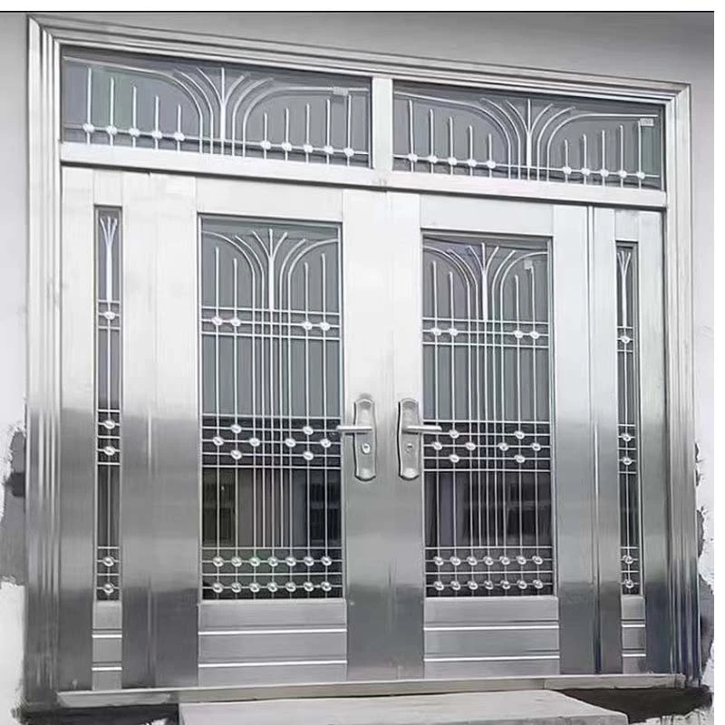 包邮304不锈钢防盗进户门农村庭院客厅四开子母大门正四开大门