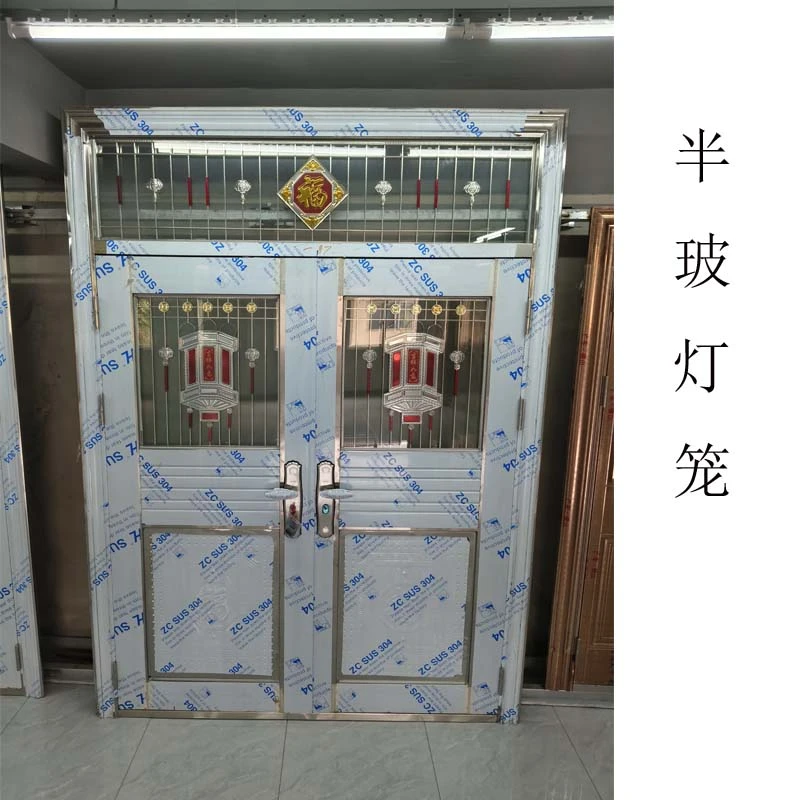 现货包邮不锈钢对开门车库门不锈钢防盗门家用进户大门厂家直销