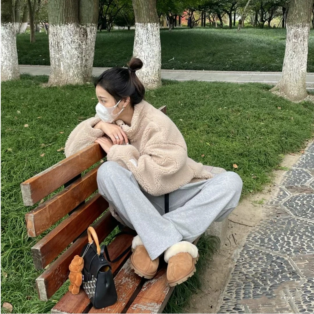 {薄底星拖男女情侣款}2023款女士短靴保暖百搭女款舒适外穿经典