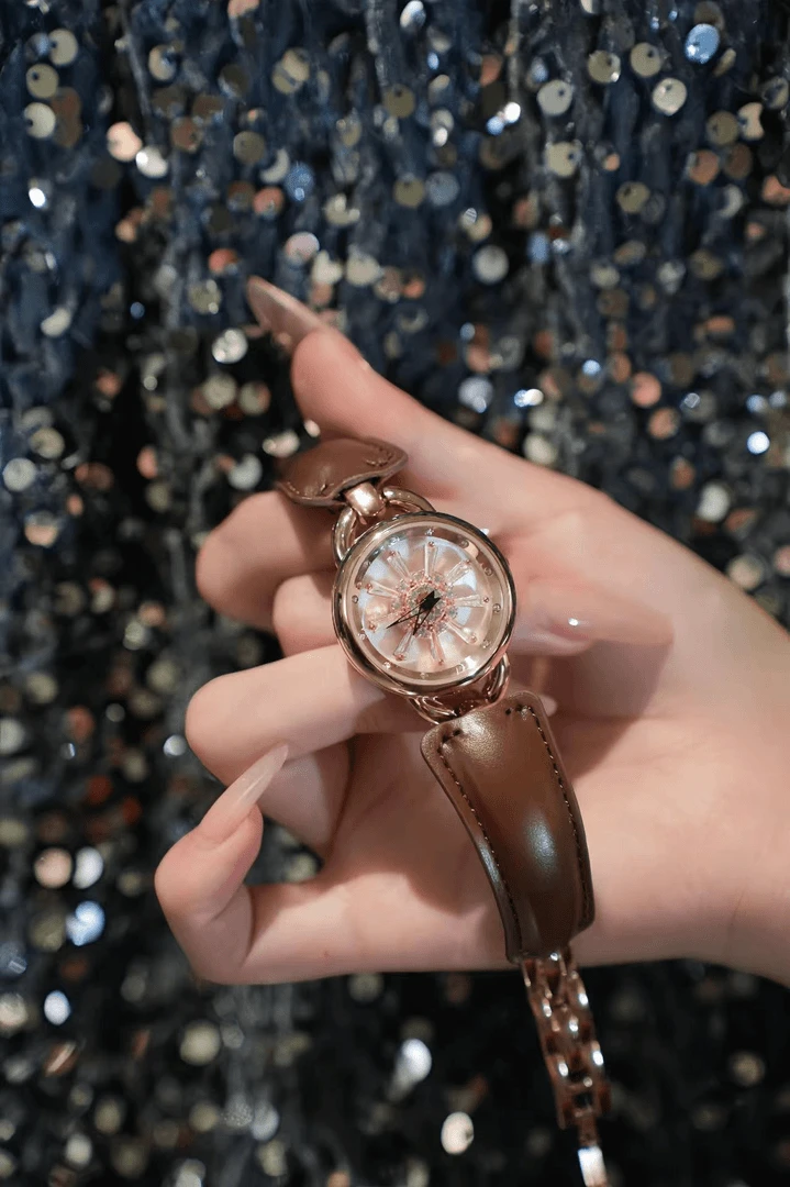 专柜直发时来运转雪花女神经典复古时尚百搭精致学生女士腕表gk1