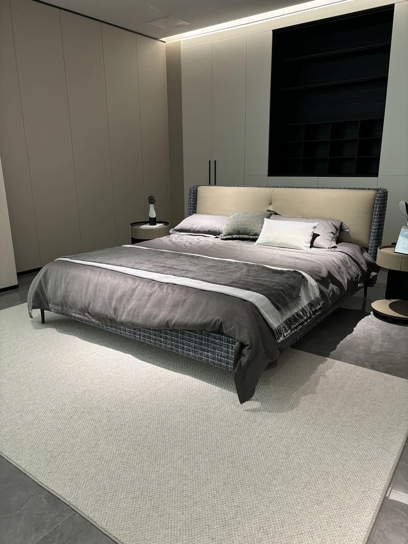 牛魔王 意式SpencerBed斯宾塞1.8米双人床意式极简主卧别墅真皮床