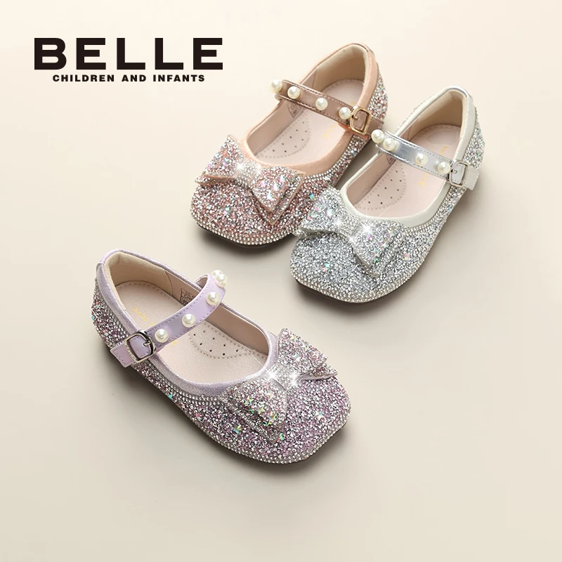 百丽童鞋女童春季软底小女孩公主鞋宝宝单鞋儿童春秋时尚DE4509