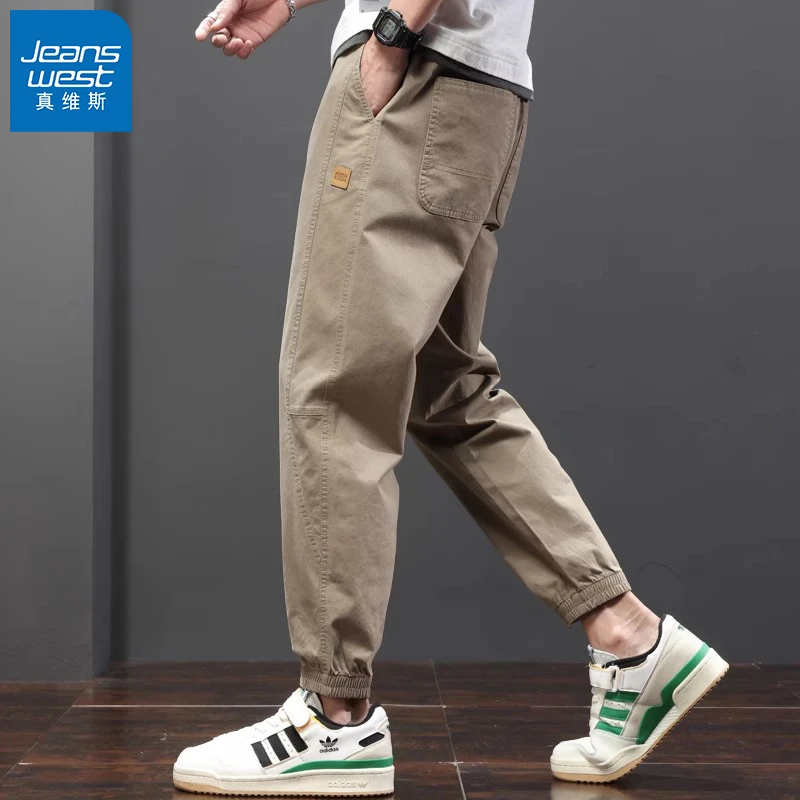 真维斯男士休闲裤秋冬季束脚裤2025新款潮牌大码宽松百搭九分裤子