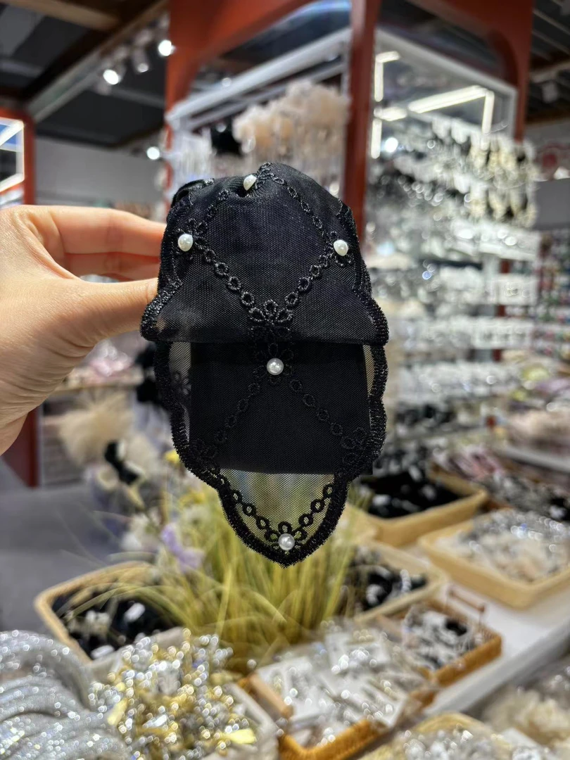 新款轻奢百搭马尾夹飘带珠珠马尾抓夹