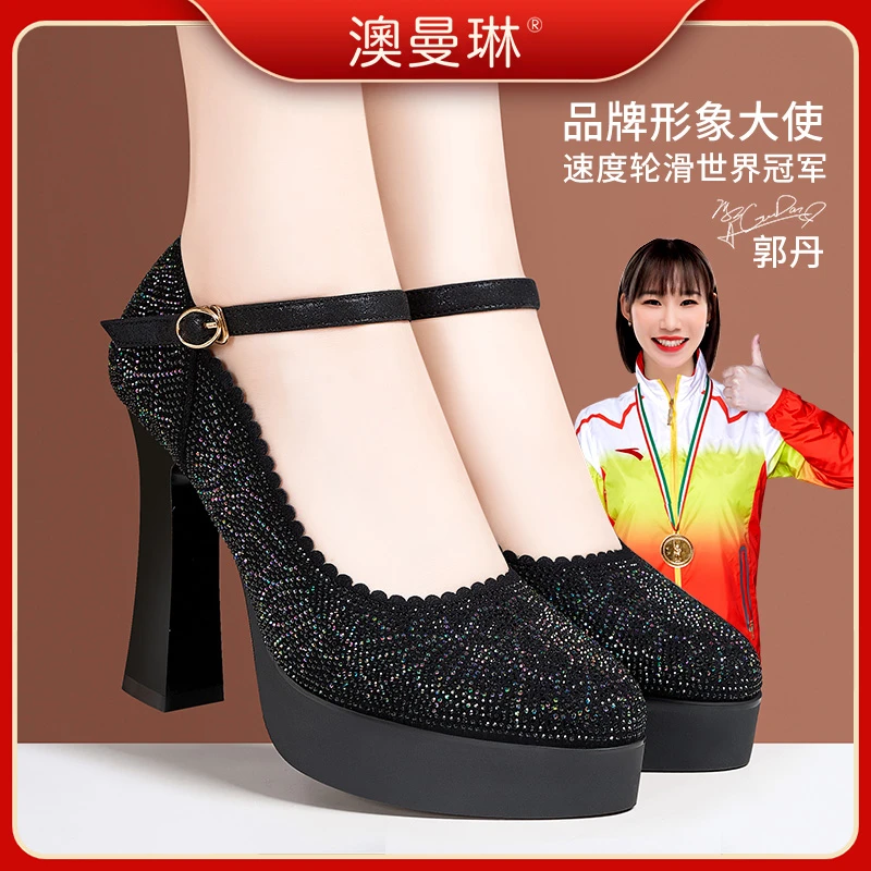 澳曼琳搭配旗袍的走秀超高跟鞋子模特不累脚软底舒适厚底工作单鞋