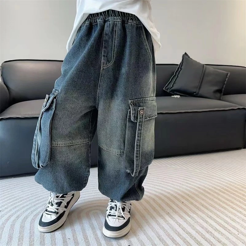 【小哈哈专属】男童牛仔裤春秋款炸街款潮酷2024新款宽松版软牛仔裤