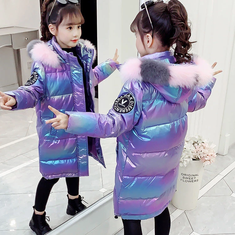 【反季】女童棉服新款洋气中长款儿童棉服中大童防水免洗加厚棉袄
