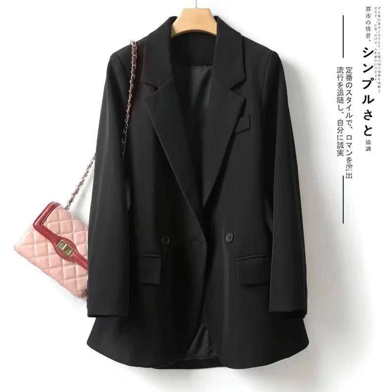 韩版小西装外套春秋显瘦气质时尚网红女士休闲宽松后开叉女装#A08