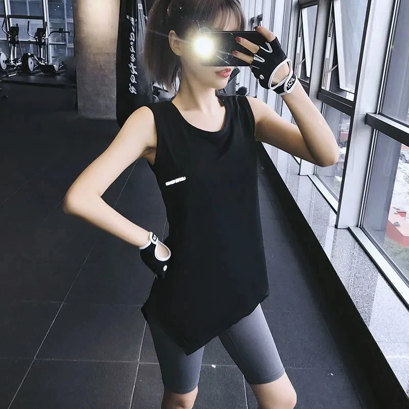瑜伽背心运动t恤夏季宽松半袖罩衫透气速干上衣女训练网红健身服