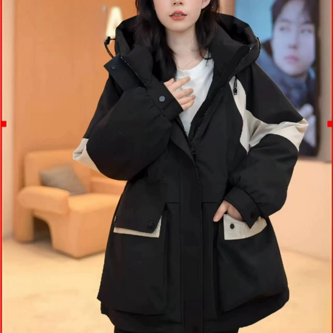 秋季新款大板重工设计感拼色大口袋连帽机能风时尚棉服外套8855-G