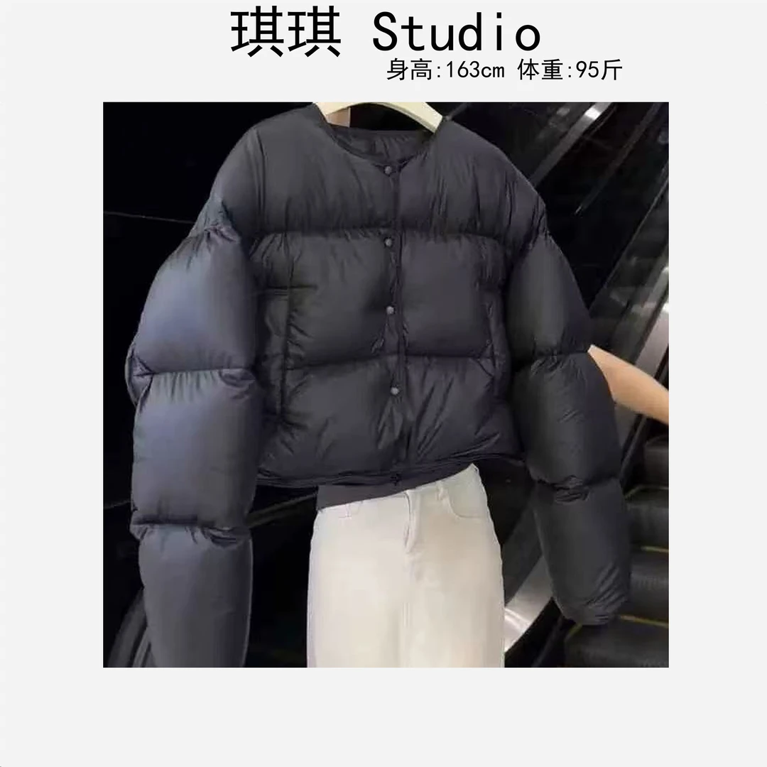 冬季新款潮流气质时尚圆领包边排扣显瘦减龄百搭棉衣外套3120-G