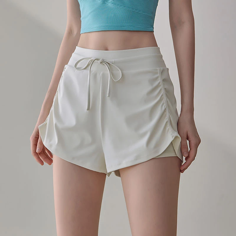 TEETKE宽松运动短裤女防走光透气健身休闲训练弹力瑜伽三分短裤夏