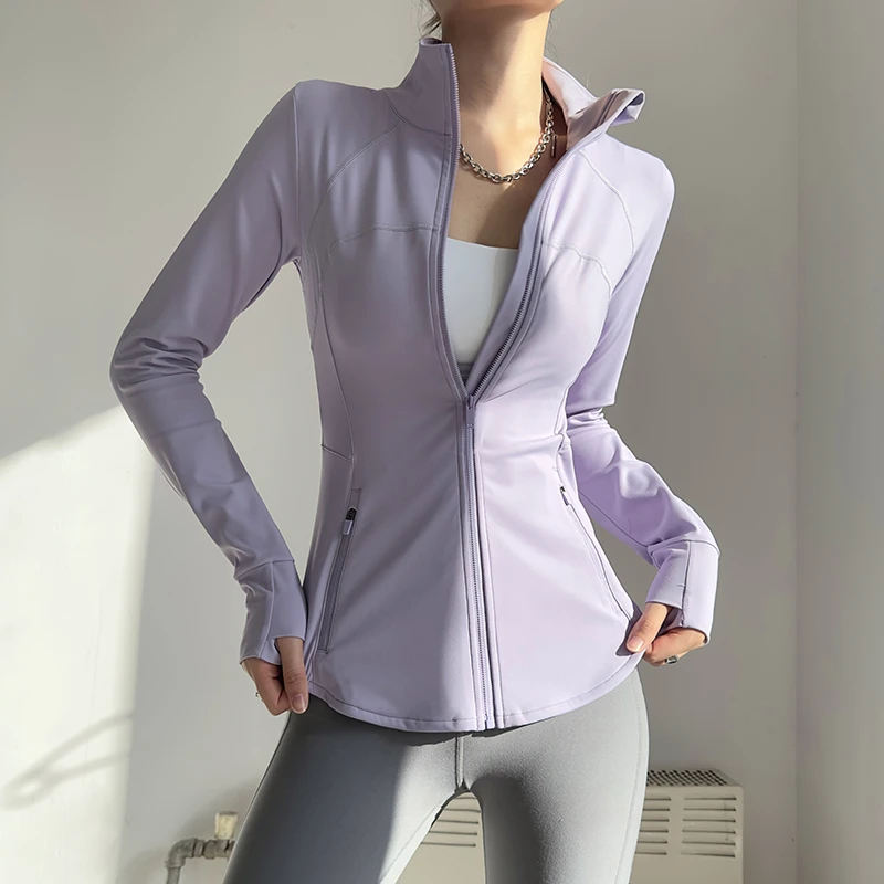 TEETKE立领瑜伽服女秋冬运动上衣修身显瘦长袖拉链外套跑步健身服
