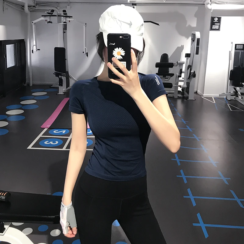 TEETKE运动短袖高颜值女显瘦瑜伽服休闲t恤网红健身服上衣夏