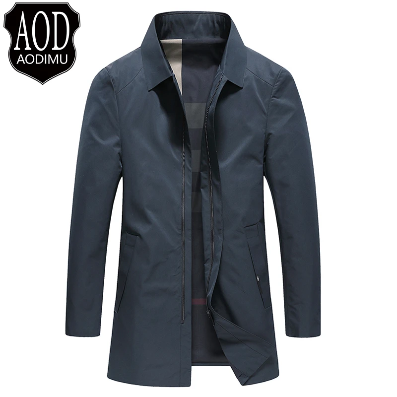 2025秋季新款风衣男中长款翻领商务休闲中年男士简约百搭春秋外套