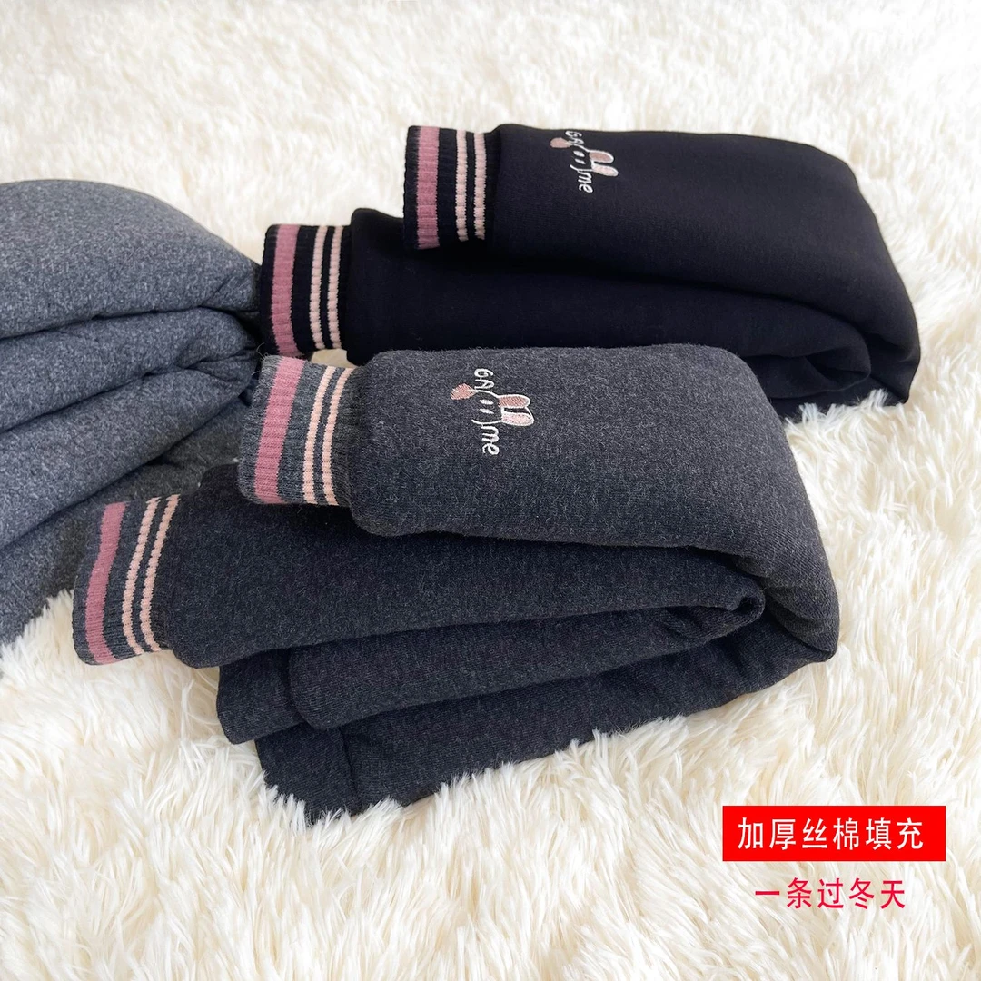 女童秋冬季加绒加厚打底裤外穿保暖儿童三层夹棉裤子宝宝冬装棉裤