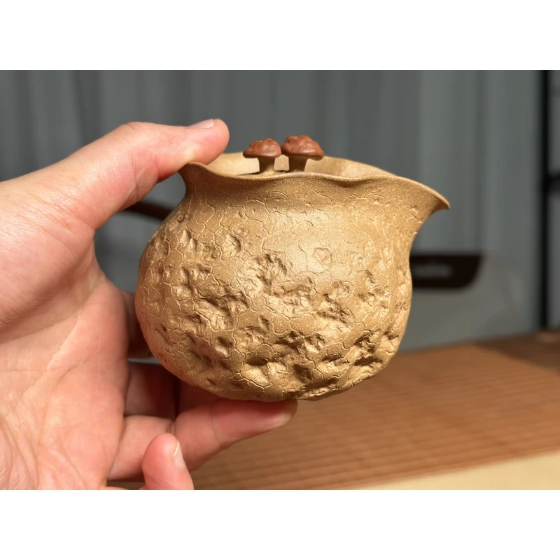 紫砂手抓壶-莫逐-钱袋供春手抓壶-段泥-张月-230cc紫砂壶纯手工
