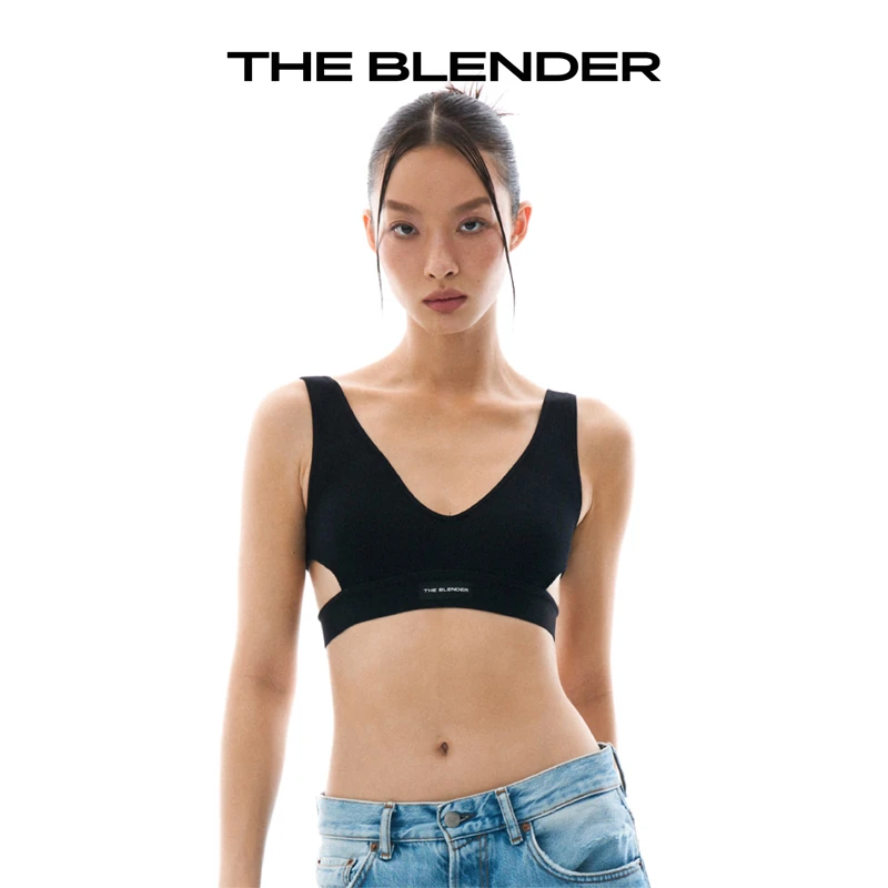TheBlender【达人专属】背心文胸小胸无缝针织镂空V领LOGO舒适无痕