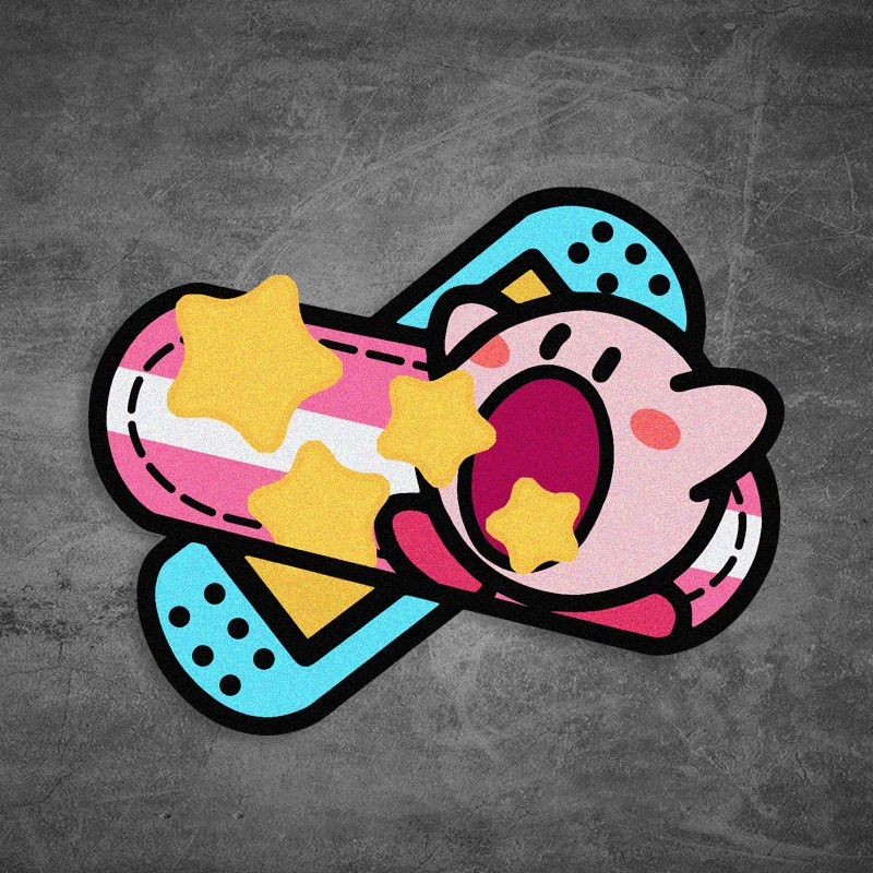 星之卡比创意补丁贴纸遮挡划痕个性可爱防水卡通个性车身装饰贴纸