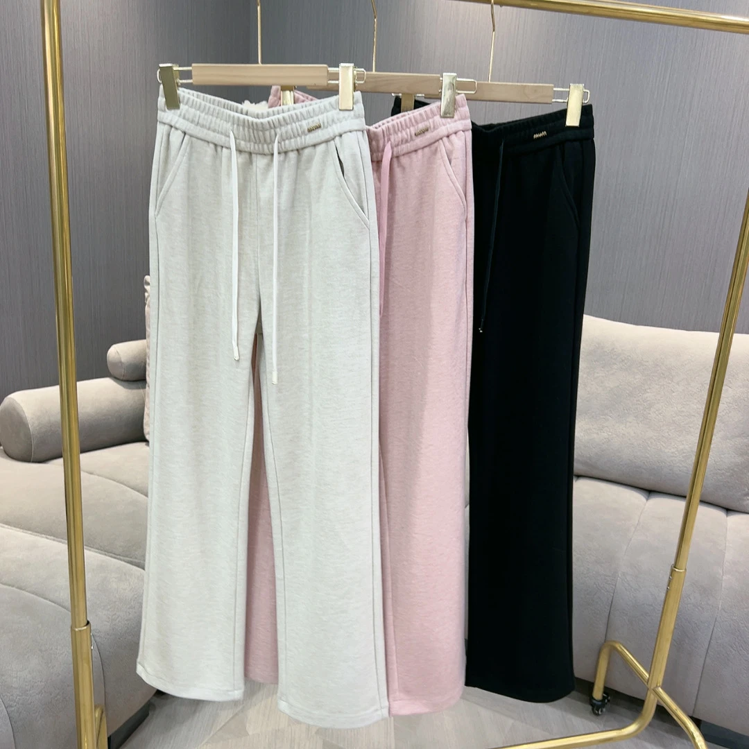 秋冬款中腰显瘦百搭时尚松紧腰宽松直筒休闲裤-25-05款