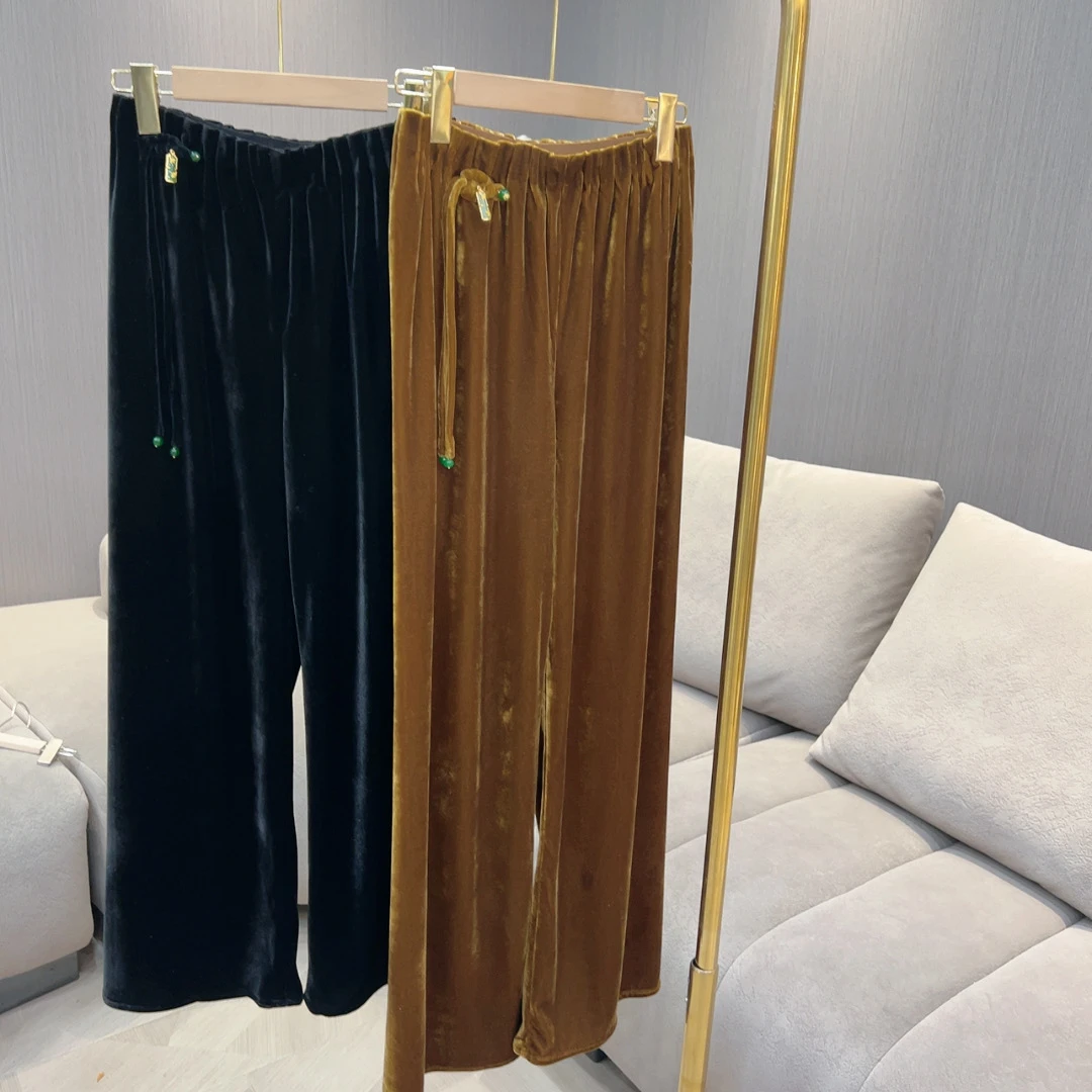 （深圳南油乐总-节节高升FS363款）中式国风盘扣气质高腰时尚休闲裤