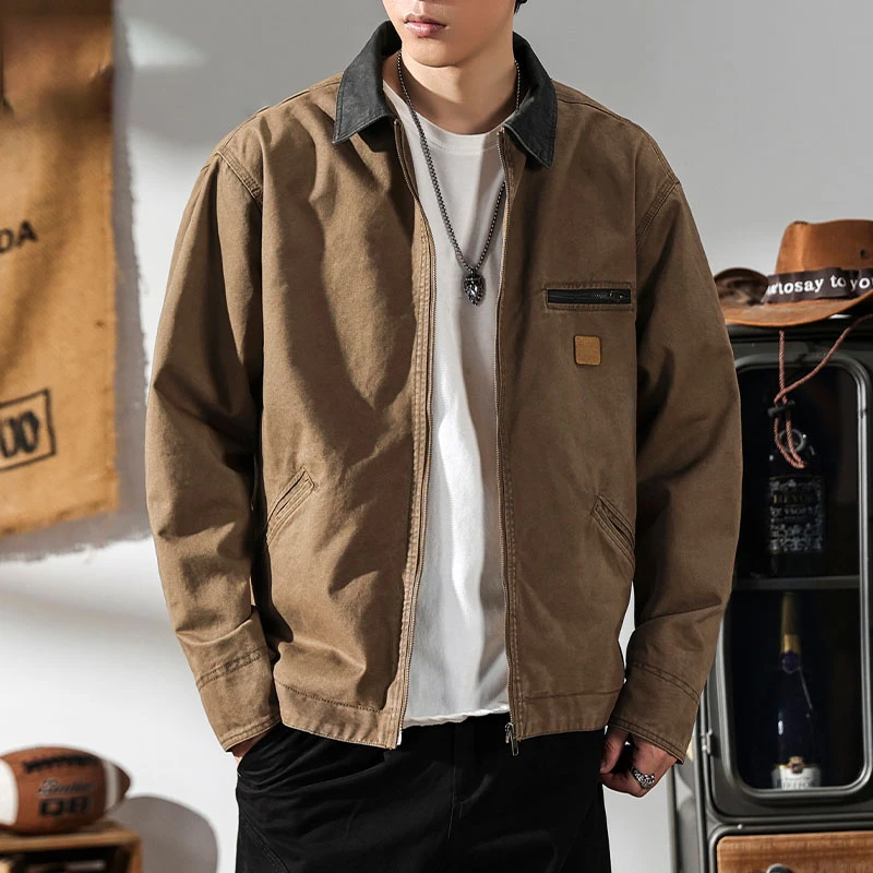 春秋卡哈特猎装夹克男美式阿美咔叽复古加厚工装底特律加棉外套潮