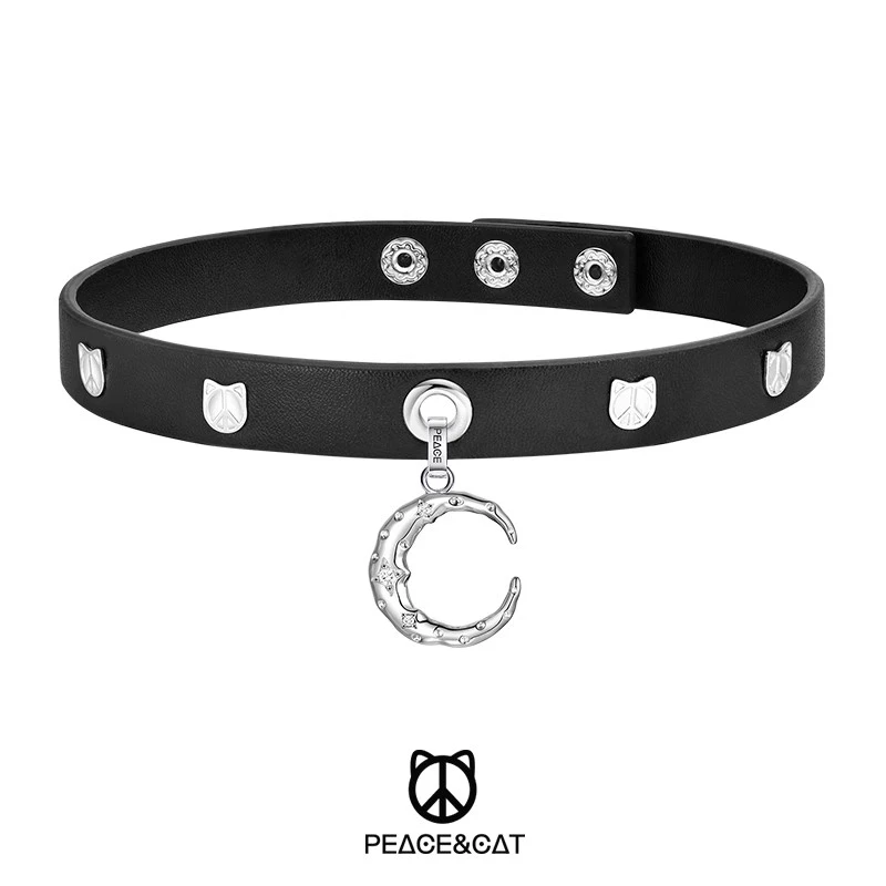 铜合金皮质项链 choker项链女甜酷朋克摇滚小众锁骨链项圈颈链