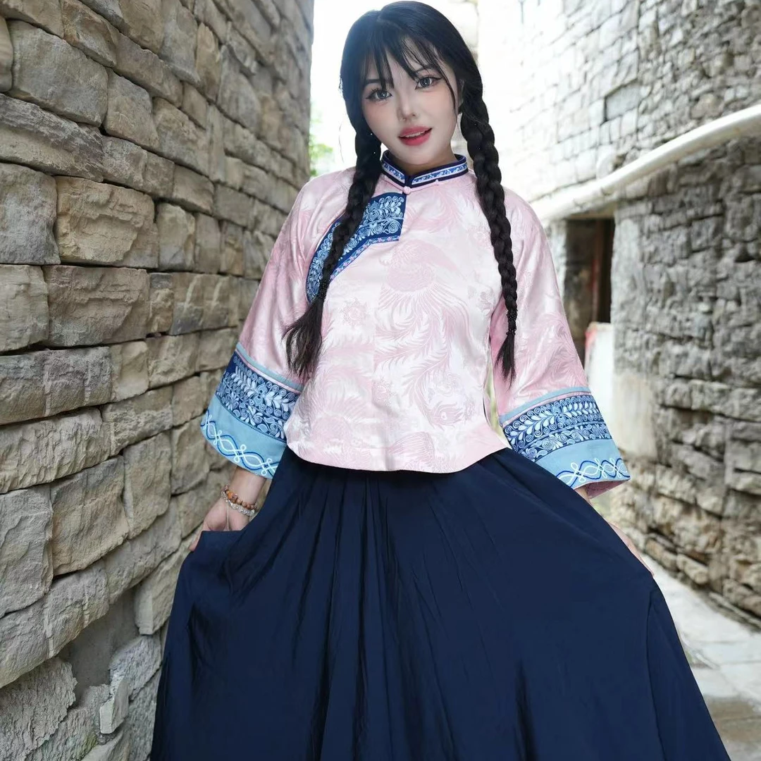 哩尢新款布依族壮族蜡染上衣