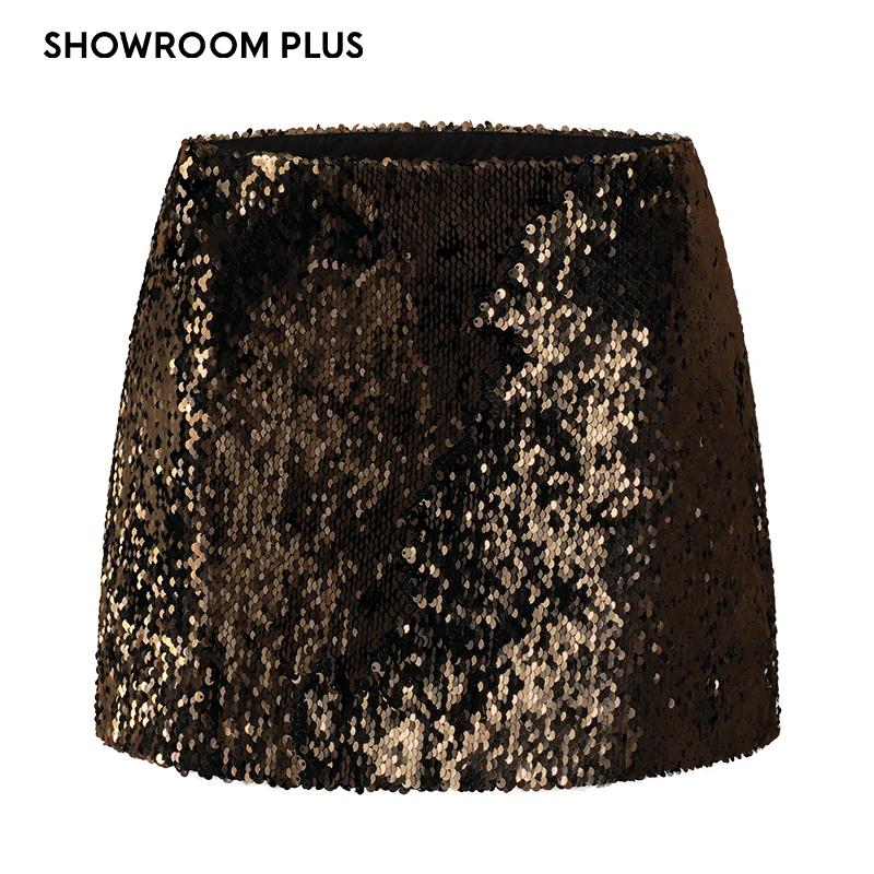 SHOWROOMPLUS 高级感珠片短裙女性感显瘦半身裙小众