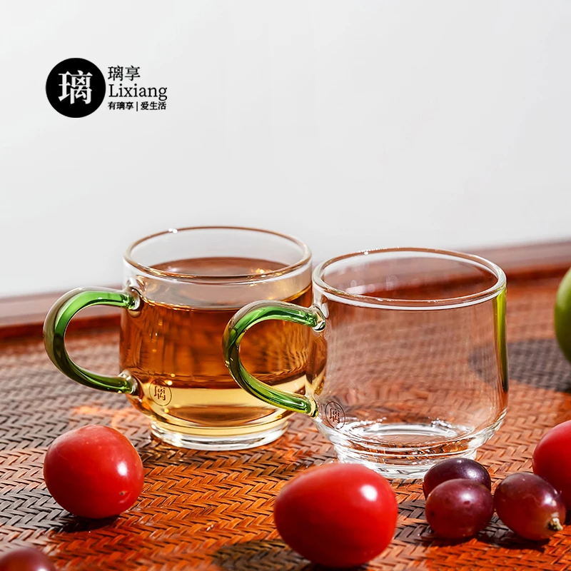 璃享水月杯品杯 玻璃茶杯手把品茗杯品杯