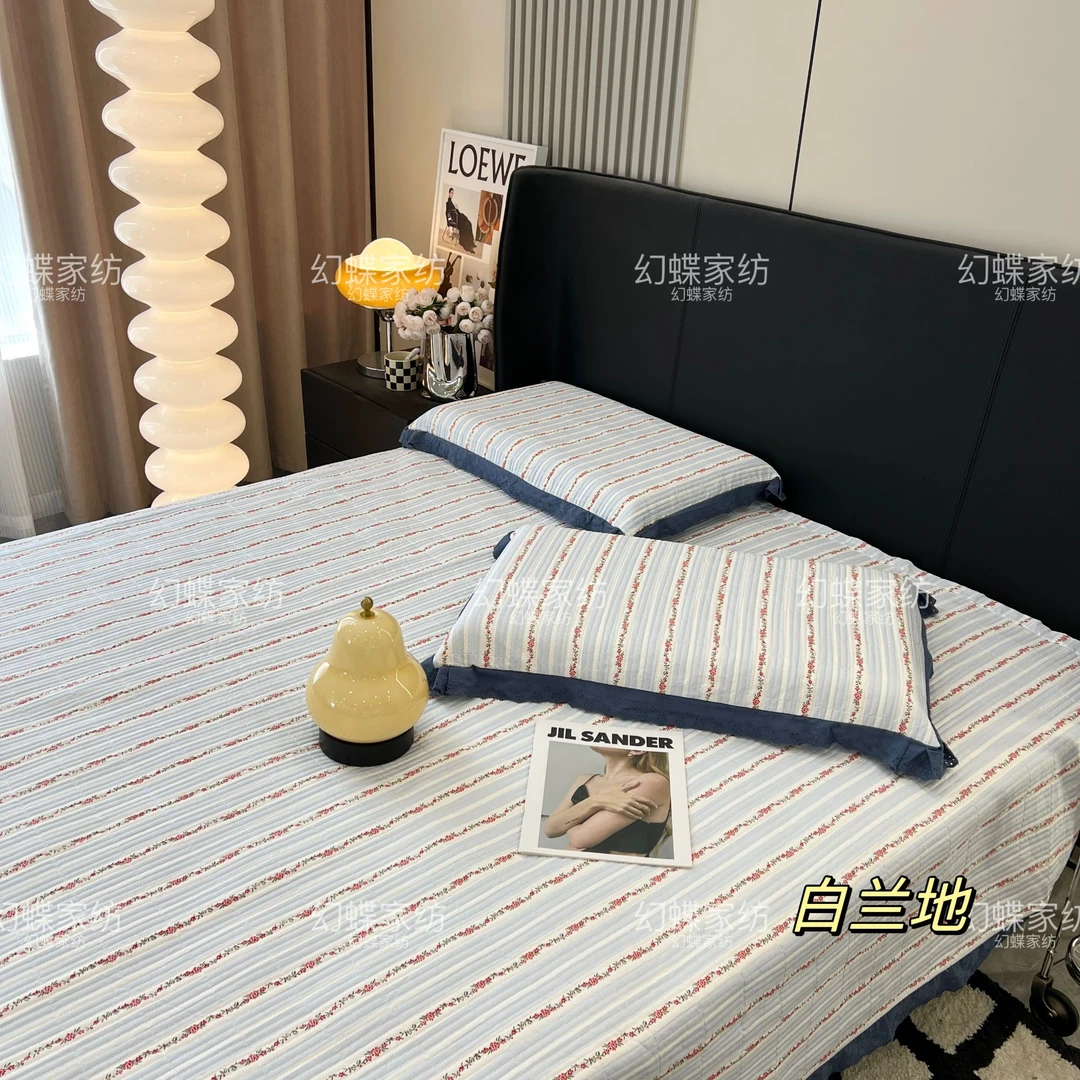 全网热销 爆款 法式花边全棉四季款床盖三件套