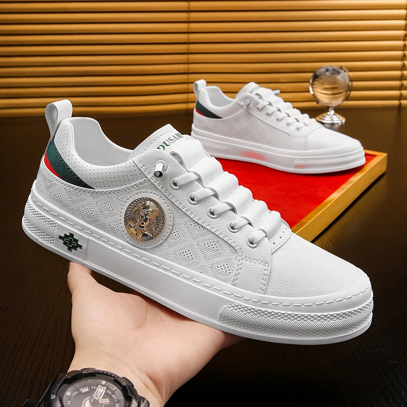 杜莎米娅男鞋早季新款轻奢时尚休闲百搭低帮小白鞋一脚蹬板鞋