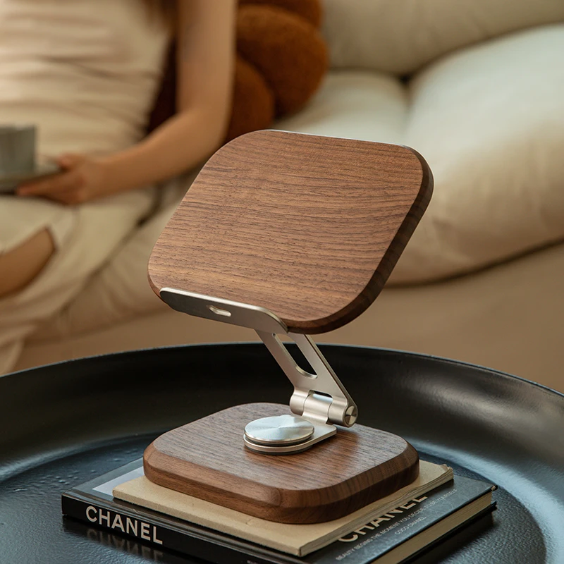 北欧国度平板支架实木木质可升降可调节角度支架创意手机放置架