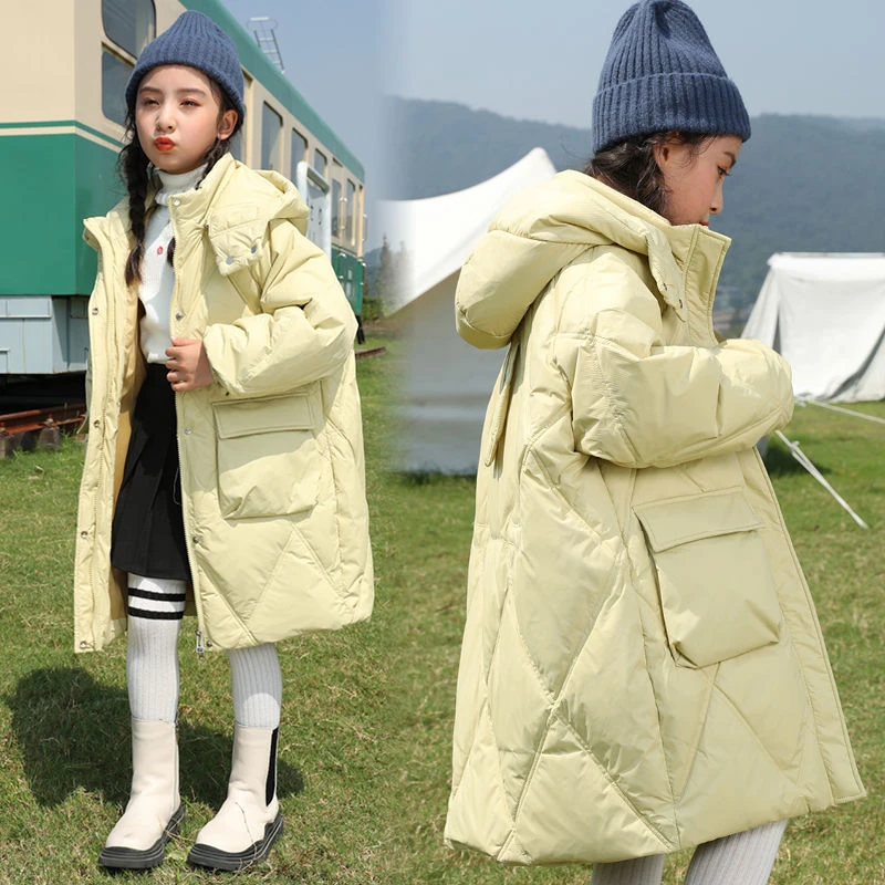 童装女童外套2023新款棉服韩版休闲中大童加厚中长款棉袄