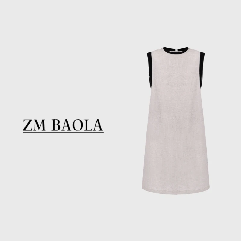 ZM BAOLA【芙蓉】莱赛尔天丝+亚麻 简约设计师女装连衣裙BL2001-M2