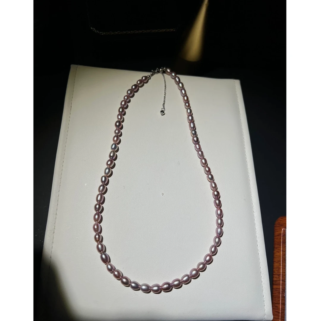 JUNMU怪紫色胖米珍珠项链锁骨链女百搭时尚颈链多样性发货发一