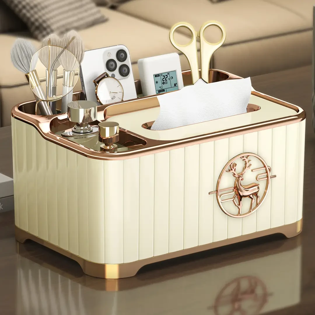 高档纸巾盒家用客厅桌面茶几纸巾遥控器收纳盒多功能抽纸盒纸抽盒