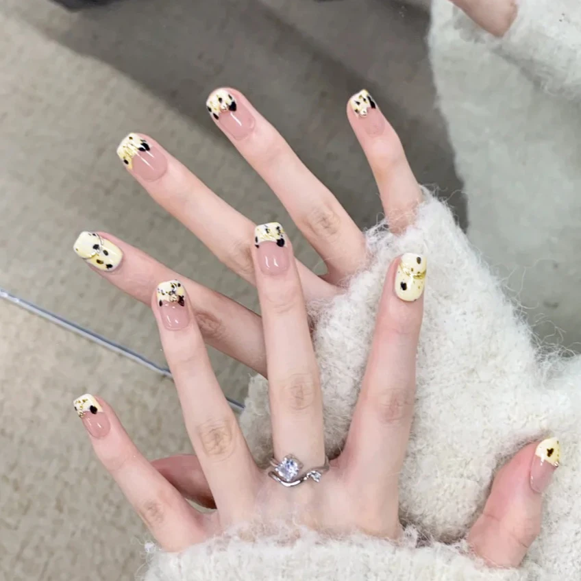 【ES675】半固化凝胶uv半烤美甲贴指甲贴片照灯变硬防水持久穿戴甲