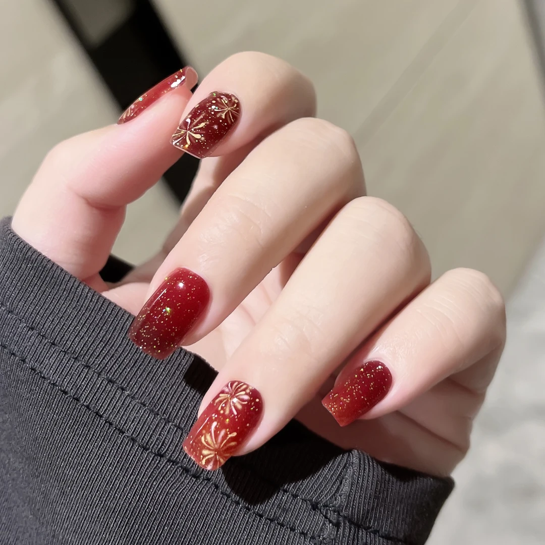 【ES276快乐2025】半固化凝胶uv半烤美甲贴指甲贴片照灯变硬防水持