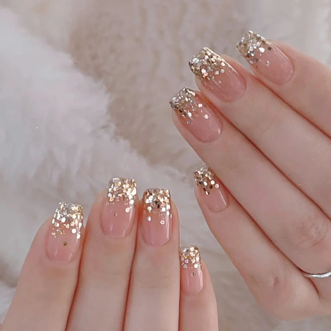 【ES1085】半固化凝胶uv半烤美甲贴指甲贴片照灯变硬防水持久穿戴甲