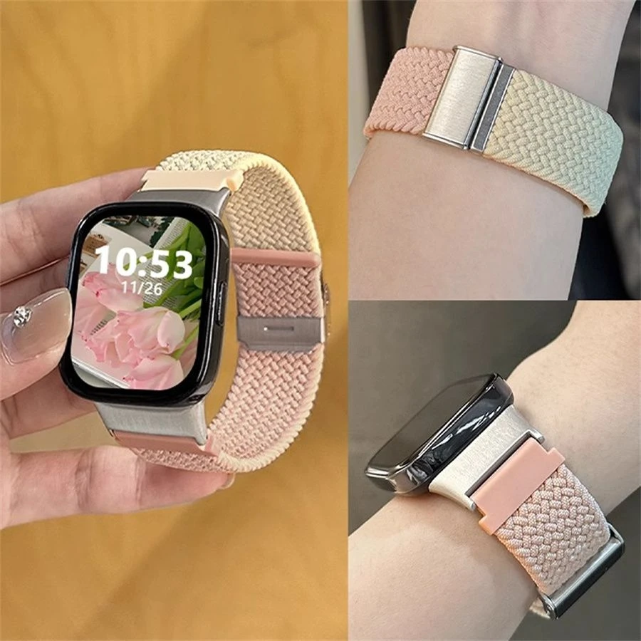 ins适用红米手表watch4/3尼龙编织卡扣表带小米8pro替换腕带2青春