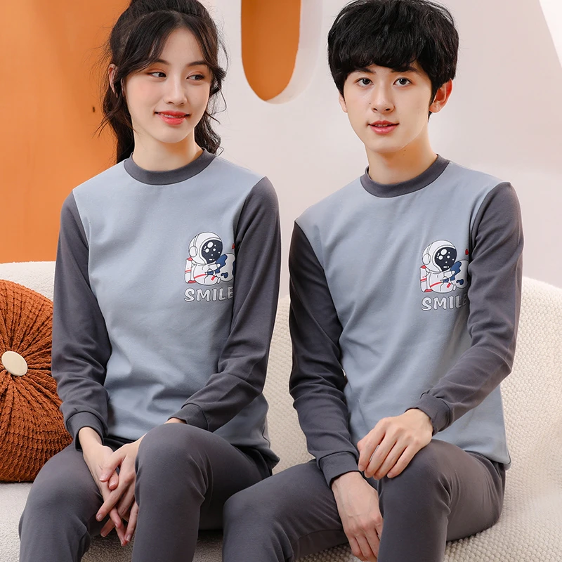 青少年秋衣秋裤套装男纯棉薄款保暖内衣男女孩中学生全棉线衣线裤