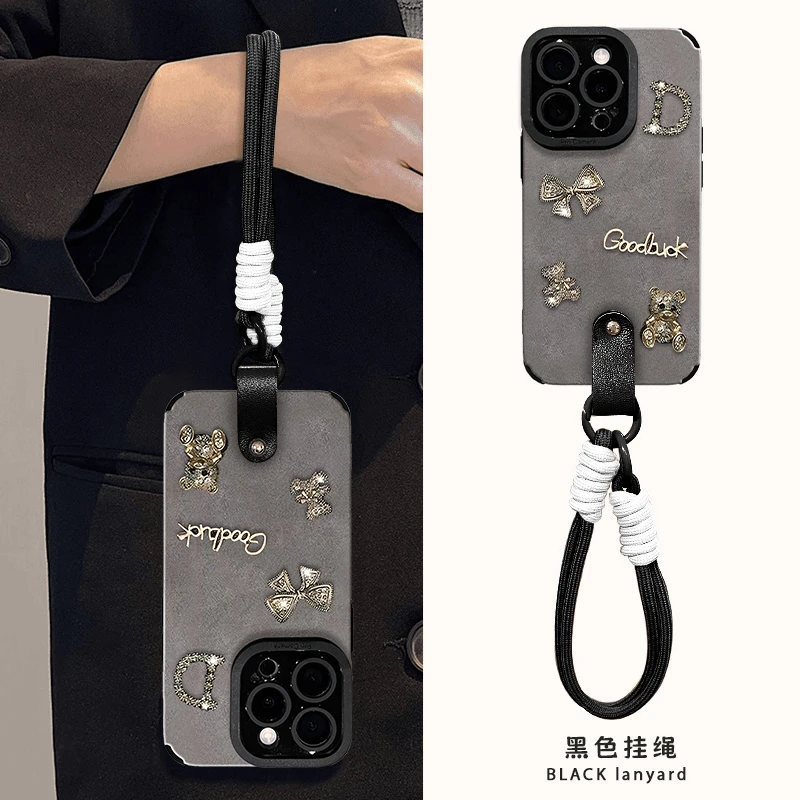 适用于苹果13/15promax简约小众14网红松弛感12/11高级小熊手机壳