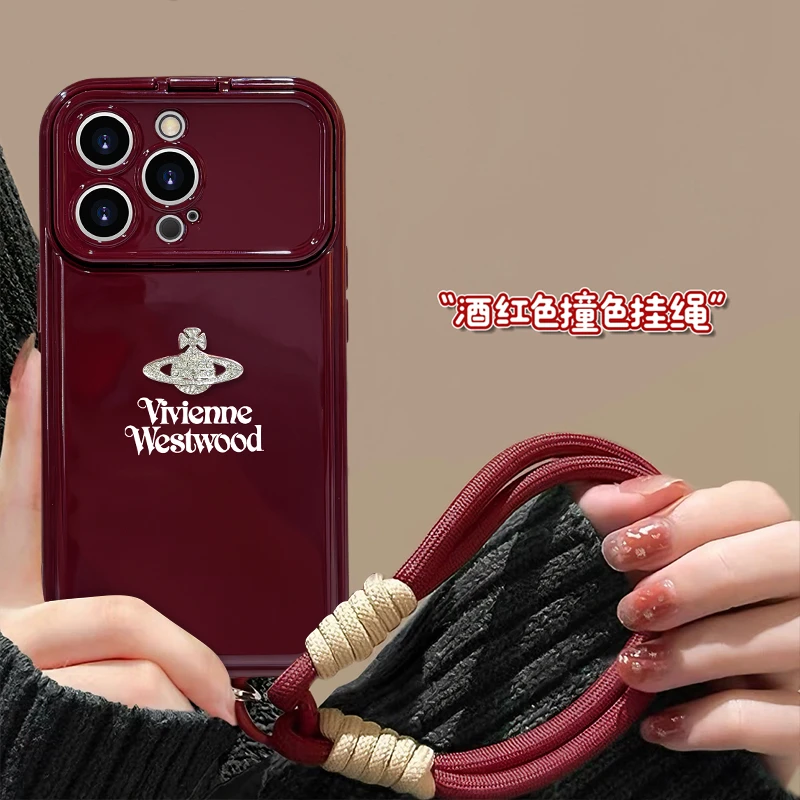 适用于苹果15个性西太后手机壳oppo华为vivo简约翻盖镜子创意流行