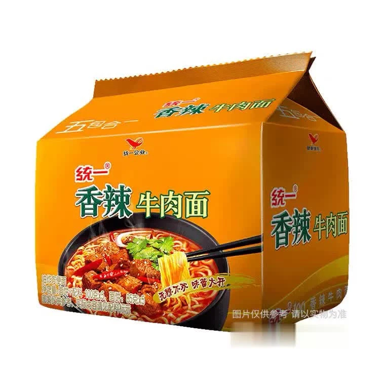 统一 五合一香辣牛肉面 97g*5包/袋