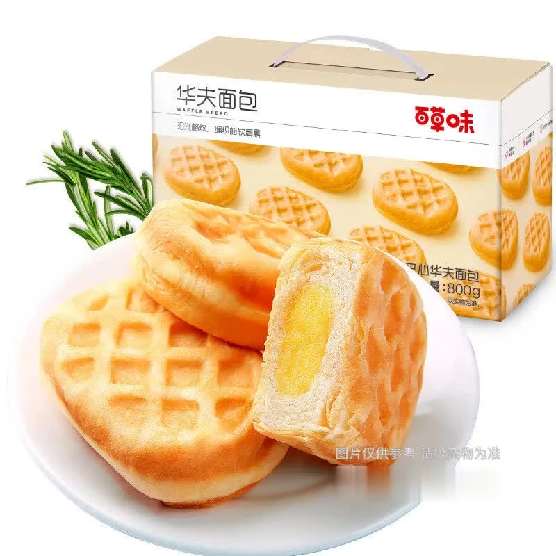 百草味 夹心华夫面包 40g/单个小包装
